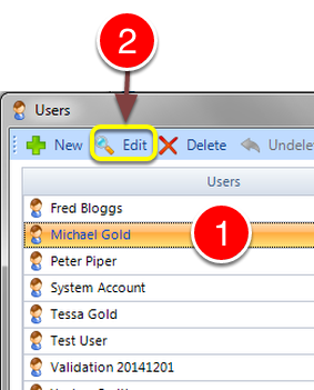 Select the required User