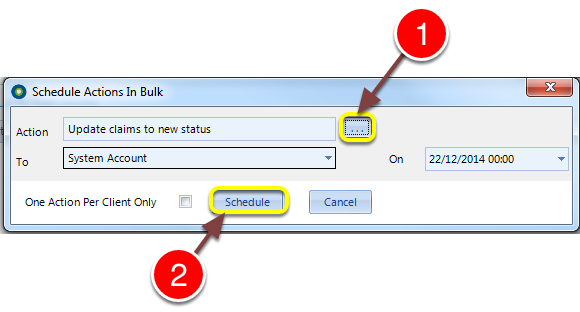 Select the Change status action