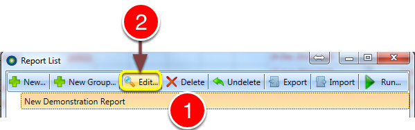 Select the Report to edit