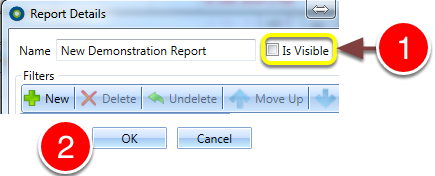 Toggle the report's visibility