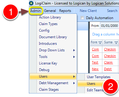 Open the Users window