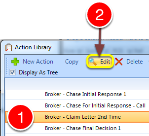 Select the Required Action