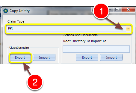 Select which Questionnaire to Export