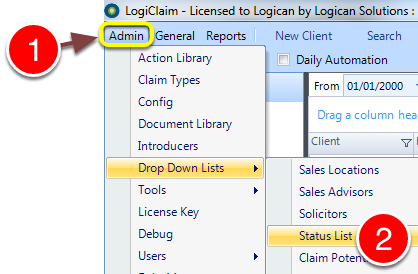 Open the Status List