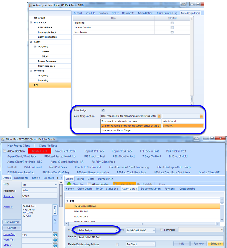 Managing Stage Actions