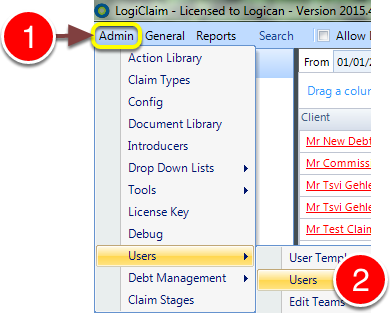Open the Users Window