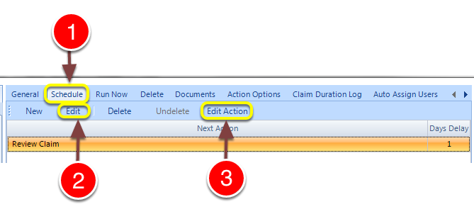 Edit the Schedule or Edit the Scheduled Action