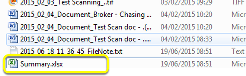 Data is Exported with a Summary File