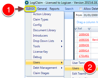 Open the Users Window
