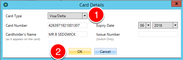 Enter the card details