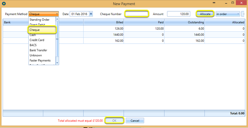 Cheque Payment