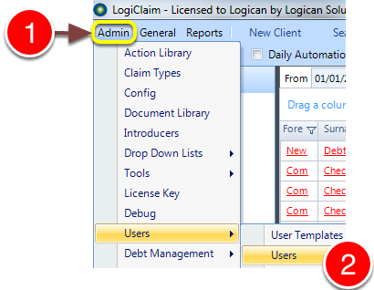 Open the Users window