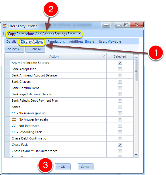 Copy the displayed Action Types