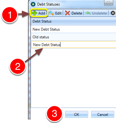 Add a Debt Status