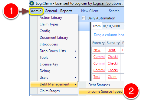 Open the Income Source Types window