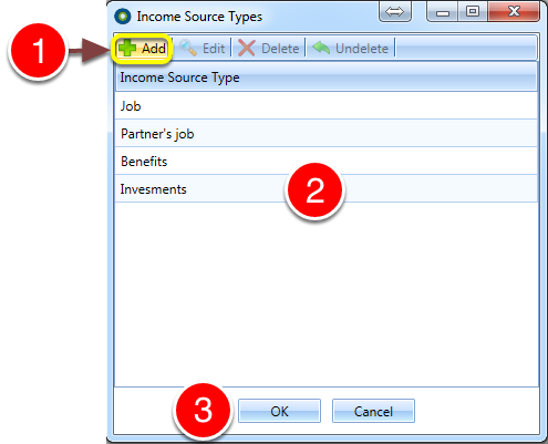 Add an Income Source Type