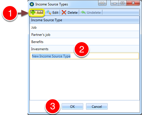 Add an Income Source Type