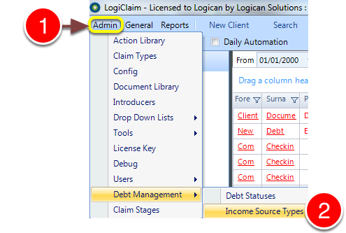 Open the Income Source Type window