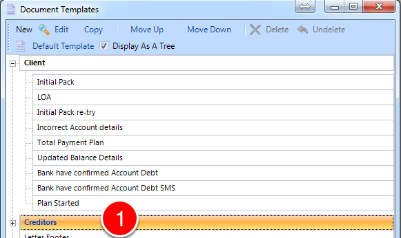 Select a location for the new document