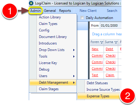 Open the Expense Types window