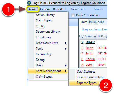Open the Expense Types window