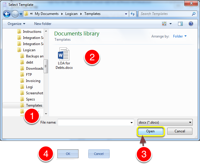 Select the required Template to import