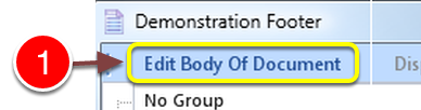 Open the Footer in Microsoft Word