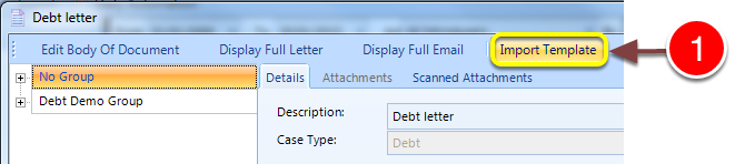 Open the Select Template window