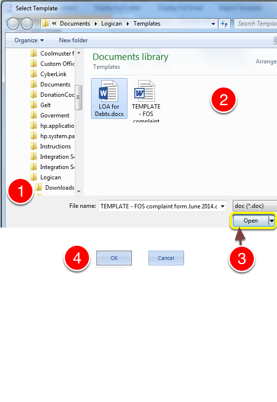 Select the required Template to import
