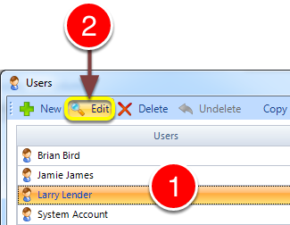 Open the required User's window