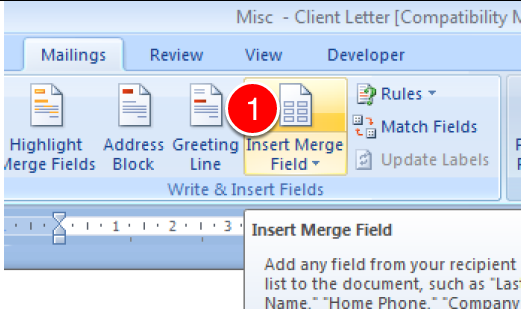 Insert Merge Fields