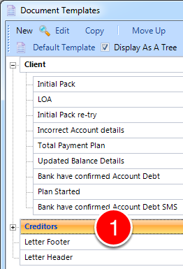 Select a location for the new document
