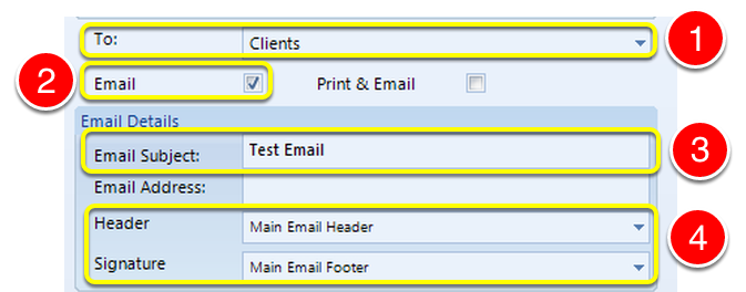 Set up the email Section