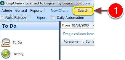 Open the Search window