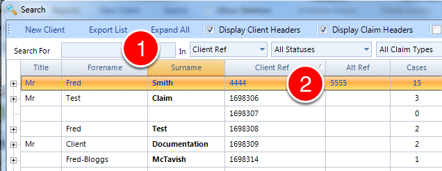 Open the Client window