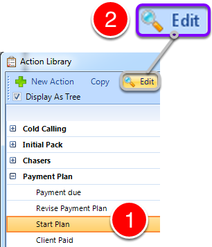 Select the Action