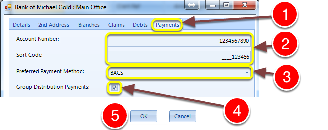 Edit the payment details