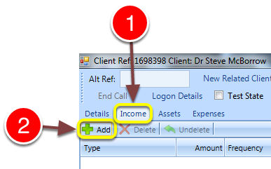 Open the Income Types window