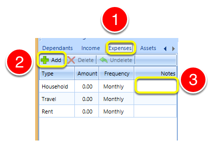 Open the Expenses tab