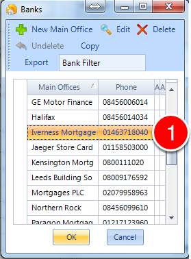 Select a Creditor