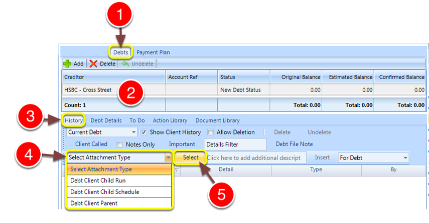 Select Attachment type and source