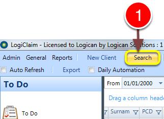 Open the Search window
