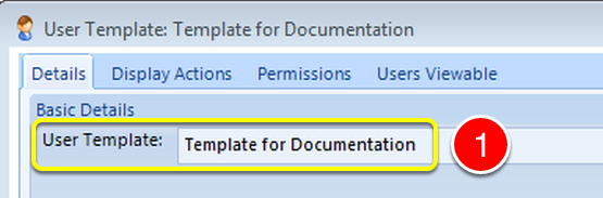 Enter a name for the User Template