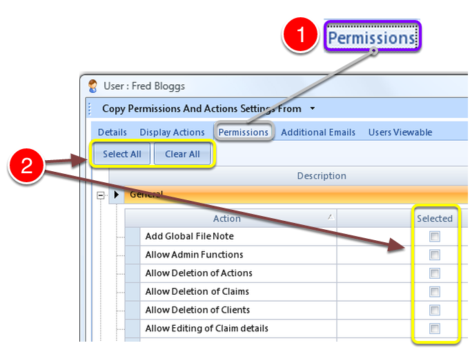 Set up Users Permissions