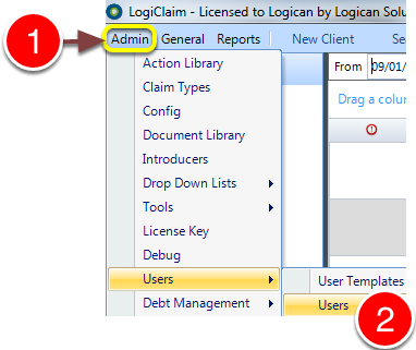 Open the Users window