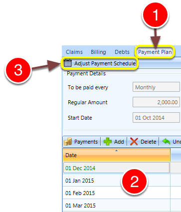 Open the Payment Schedule Details window