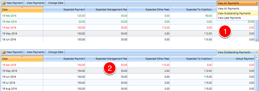 Adjust to only show Outstanding Payments