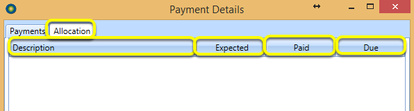Allocation Tab