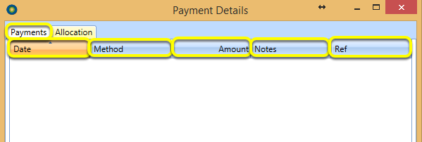Payments Tab