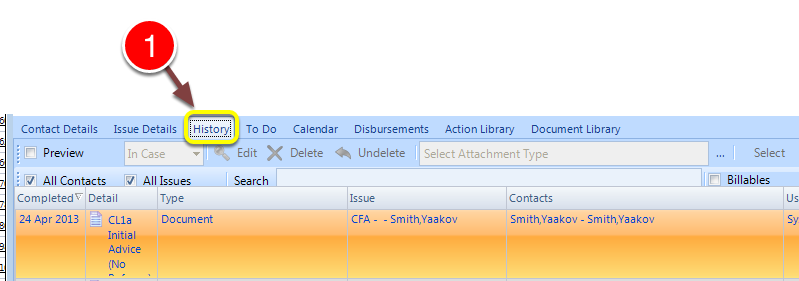 After you press OK, the document is saved in the history tab